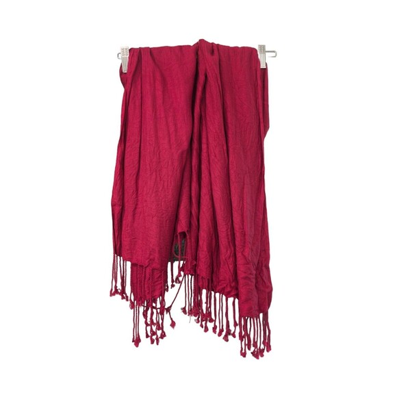 Bijoux Terner 100% Viscose Scarf Unisex Garnet Red - Picture 2 of 3